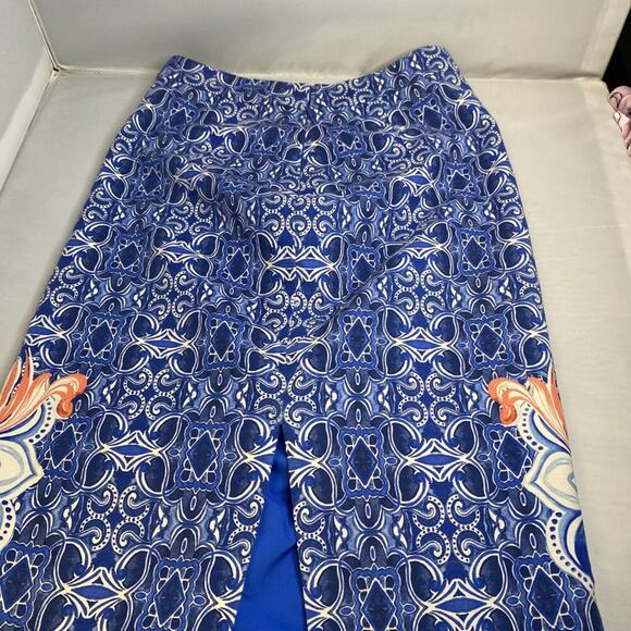 Anthroplogie Pencil Skirt Moulinette Soeurs Blue Multicolor Floral Print - Picture 4 of 5